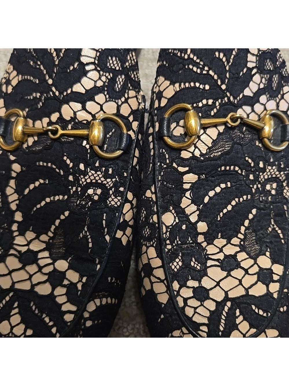 Gucci Princetown Black Lace Mules - Picture 8 of 12